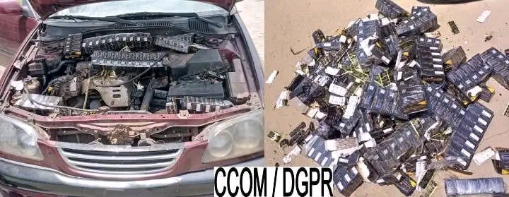 Trafic de produits pharmaceutiques à Cotonou : plus de 26 000 plaquettes de Tramacking retrouvées dans un véhicule abandonné en proie aux flammes