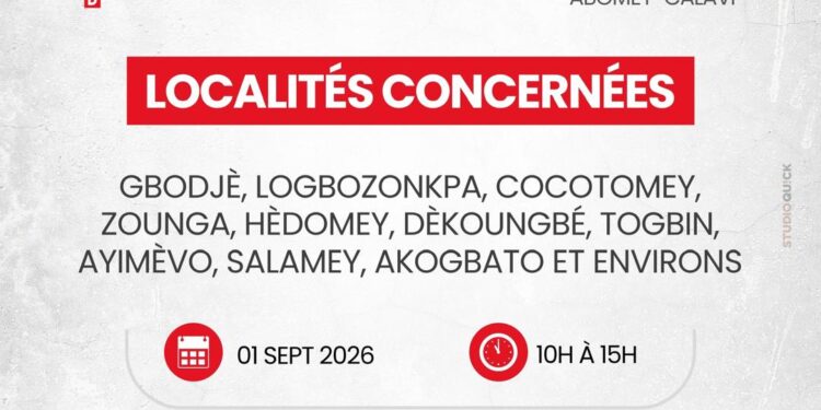 Pour améliorer la qualité de service: La SBEE et ses partenaires effectueront des travaux de maintenance ce mardi 1 septembre 2026