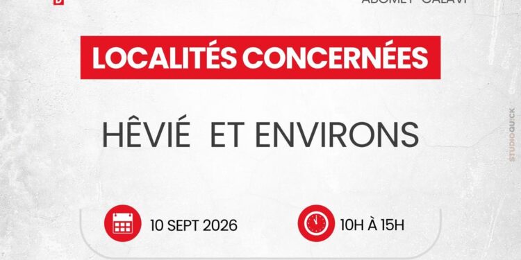 Pour améliorer la qualité de service: La SBEE et ses partenaires effectueront des travaux de maintenance ce jeudi 10 septembre 2026